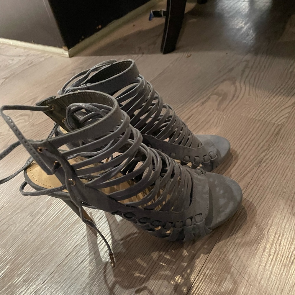Strap heels. Never worn size 11